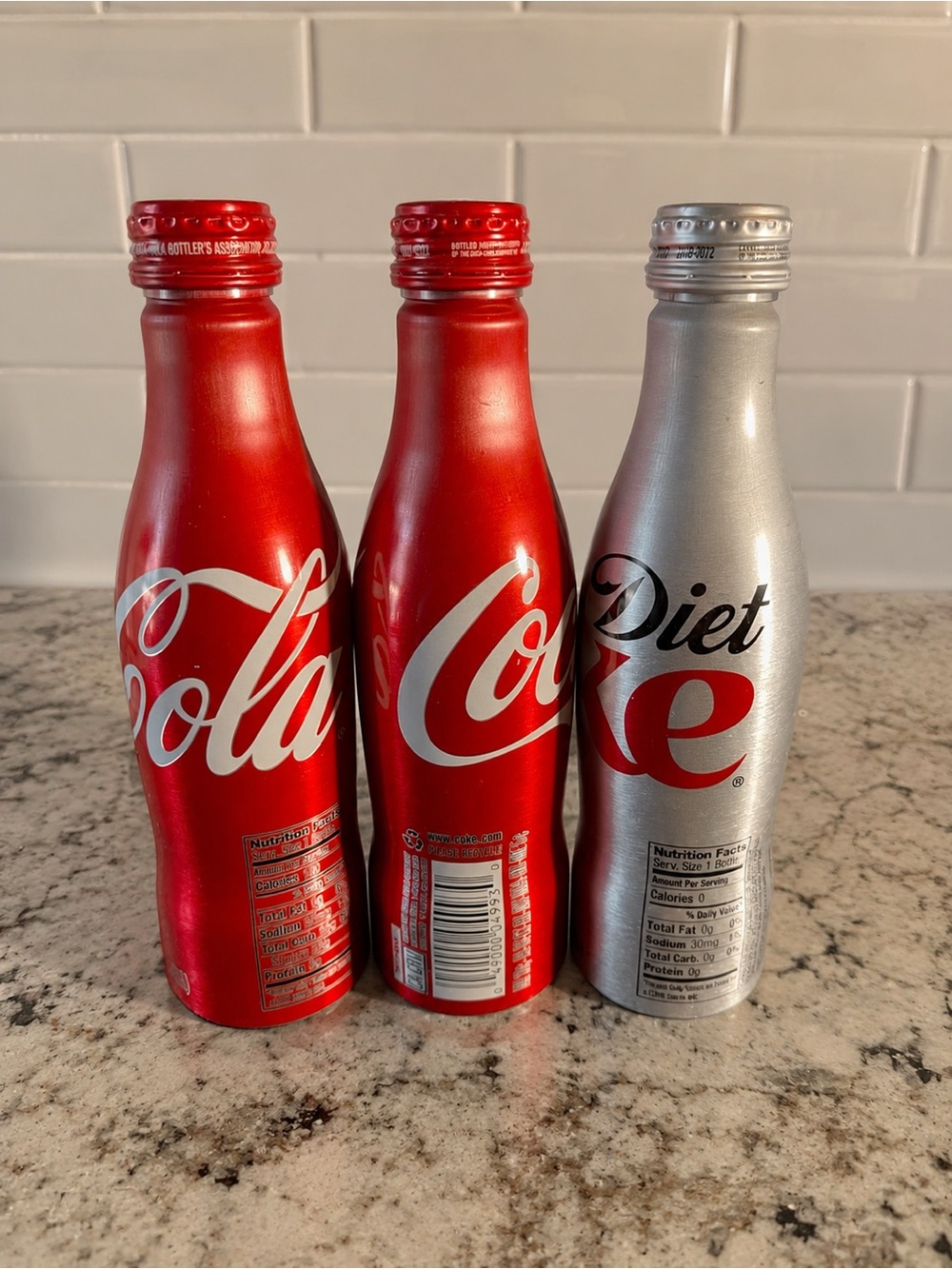 Vintage Coca-Cola Aluminum Bottle Set – Coke & Diet Coke Collectible Bottles